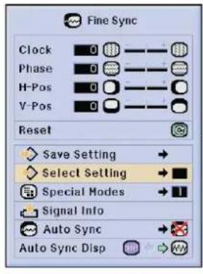 SHARP XG-P25X - Saving and Selecting Adjustment Settings - 2