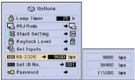 SHARP XG-P25X - Selecting the Transmission Speed (RS-232C) - 7