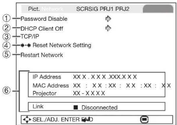 SHARP PG-LX3500 - Setting Up the Projector Network Environment (“Network” Menu) - 1