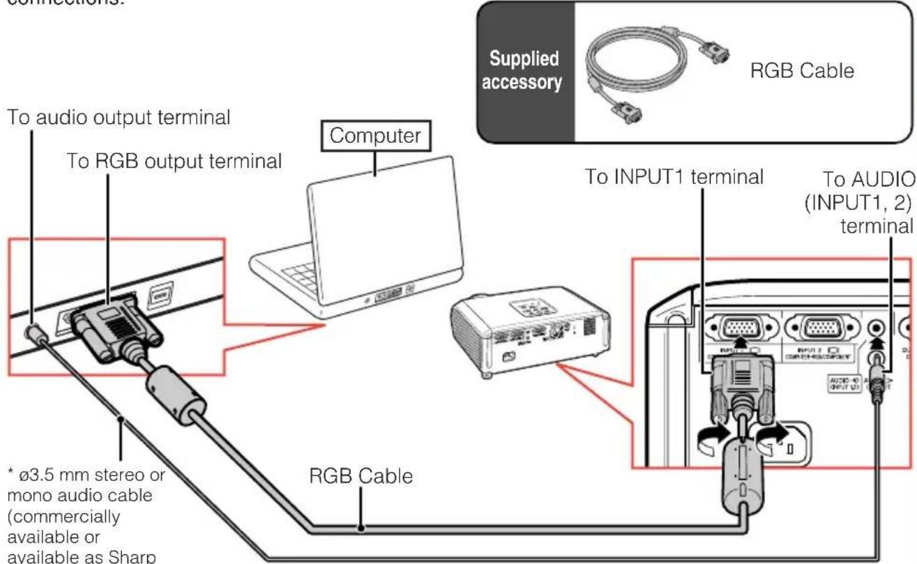 SHARP XR-10X - Connecting to a Computer - 1