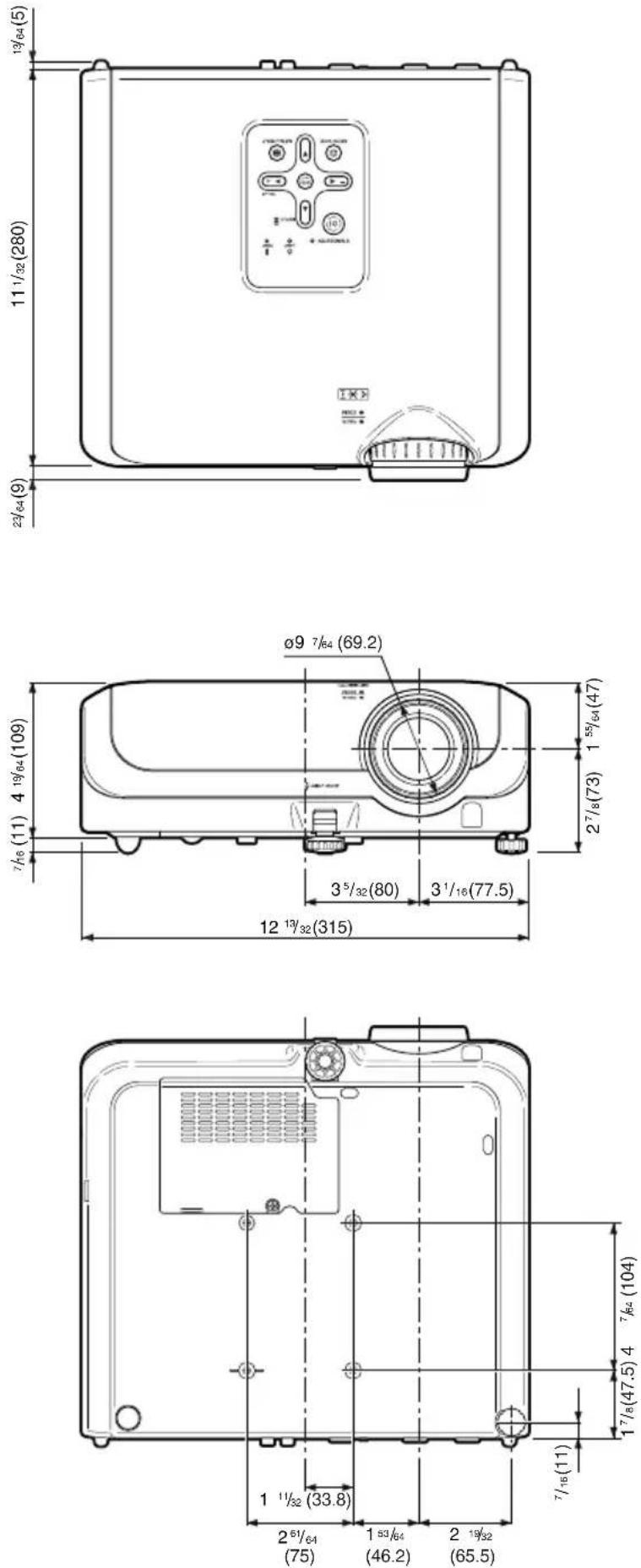 SHARP XR-10X - Dimensions - 1