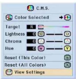SHARP XV-Z10000 - Overview of All Color Settings - 2