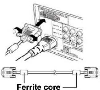SHARP XV-Z10000 - Connecting the thumbscrew cables - 1