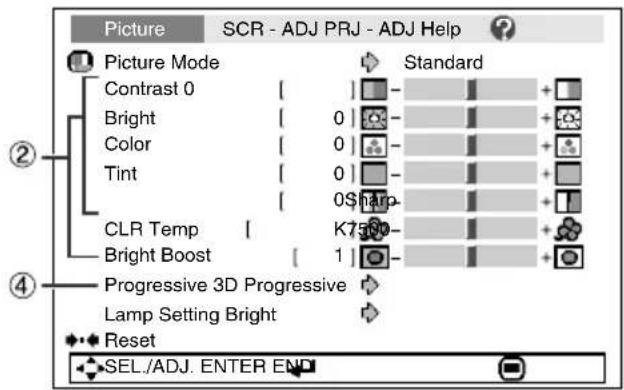 SHARP XR-20X - Picture Adjustment (“Picture” menu) - 2
