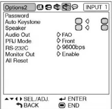 SHARP PG-MB60X - "Options2" menu - 1