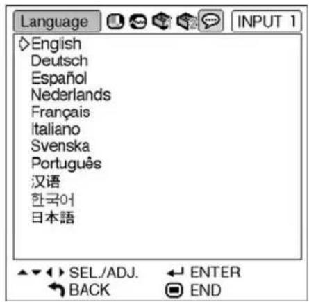 SHARP PG-MB60X - Selecting the On-screen Display Language - 1