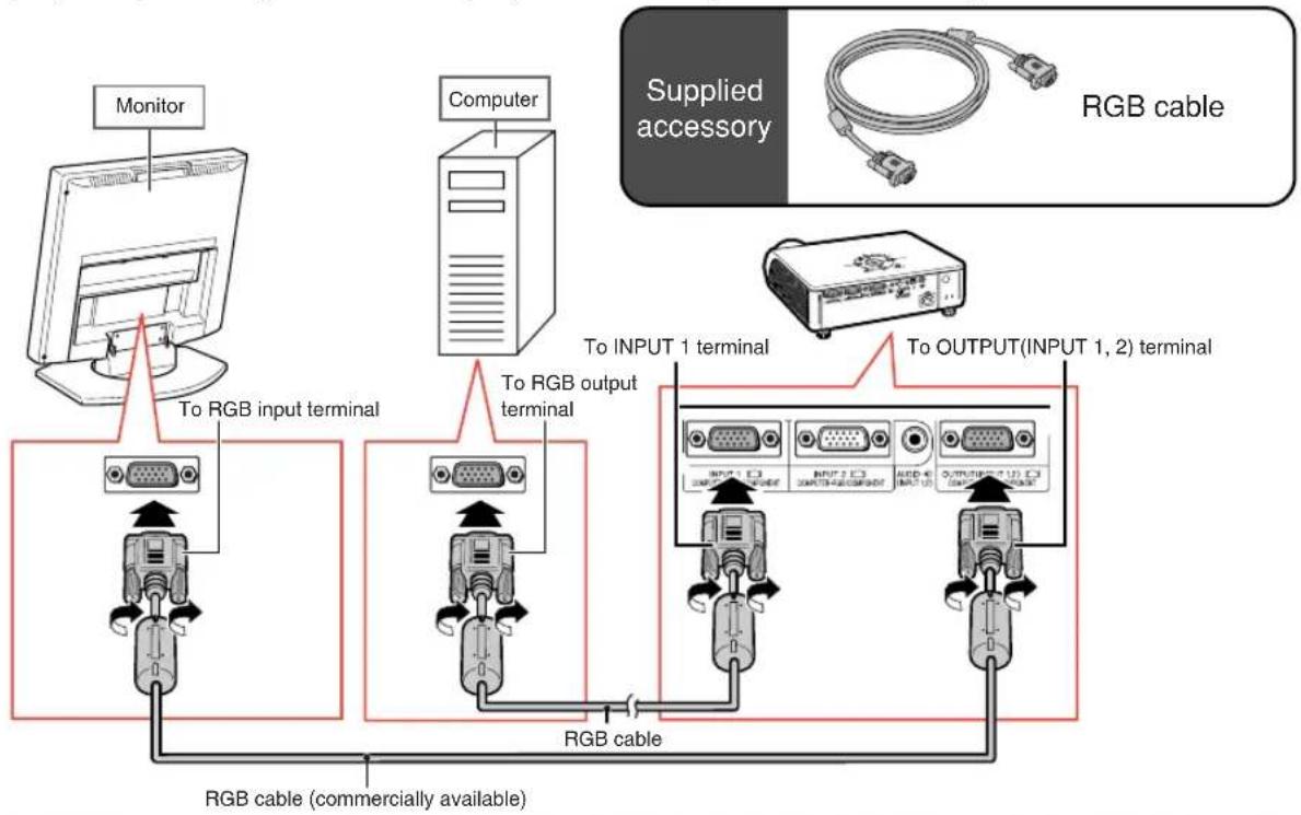 SHARP PG-MB60X - Connecting to a Monitor with RGB Input Terminal - 1