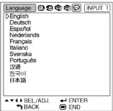 SHARP PG-MB60X - "Language" menu - 1