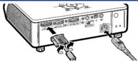 SHARP PG-MB60X - Connect the projector to the computer and plug the power cord into the AC socket of the projector - 1
