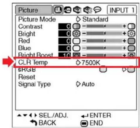 SHARP PG-MB60X - Adjusting the Color Temperature - 1
