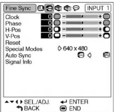 SHARP PG-MB60X - "Fine Sync" menu - 1
