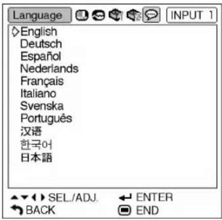 SHARP XG-MB70X - Selecting the On-screen Display Language - 1