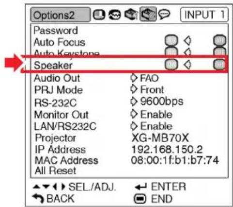 SHARP XG-MB70X - Speaker Setting - 1