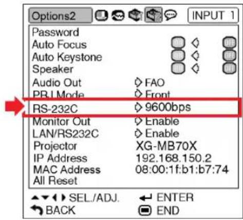 SHARP XG-MB70X - Selecting the Transmission Speed (RS-232C) - 1