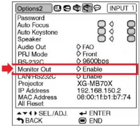 SHARP XG-MB70X - Monitor Output Settings - 1