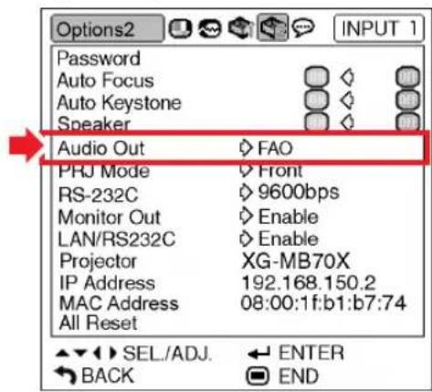 SHARP XG-MB70X - Setting the Audio Output Type - 1