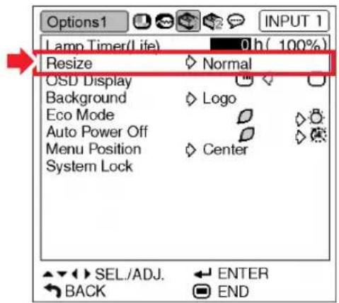 SHARP XG-MB70X - Setting the Resize Mode - 1