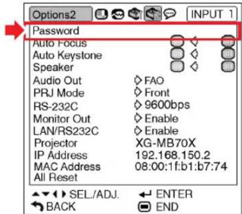 SHARP XG-MB70X - Setting a Password - 1