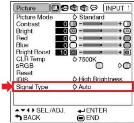 SHARP XG-MB70X - Signal Type Setting - 1