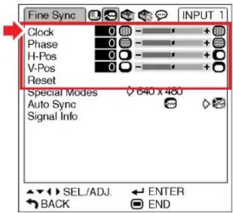 SHARP XG-MB70X - Adjusting the Computer Image - 1