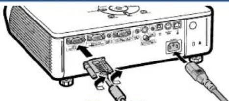 SHARP XG-MB70X - Connect the projector to the computer and plug the power cord into the AC socket of the projector - 1