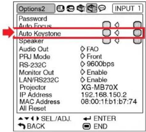 SHARP XG-MB70X - Auto Keystone Setting - 1