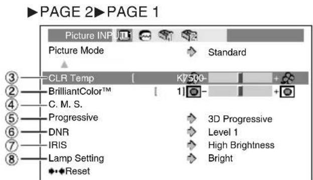 SHARP DT-510 - Picture Adjustment (“Picture” menu) - 2