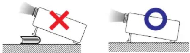 SHARP DT-510 - Caution regarding placing of the projector - 1