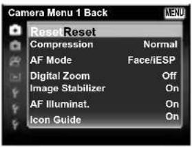 OLYMPUS Stylus VR-360 - Press the MENU button. - 1