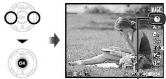 OLYMPUS Stylus VR-360 - Use ◀▶ to select the desired effect and then press the ⓄK button to set. - 1