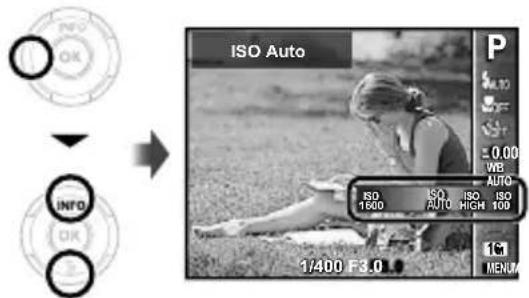 OLYMPUS Stylus VR-360 - Select the ISO setting option in the shooting function menu. - 1