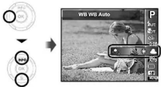 OLYMPUS Stylus VR-360 - Select the white balance option in the shooting function menu. - 1