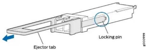 Juniper PTX10001 - Removing a QSFP28 Transceiver - 1
