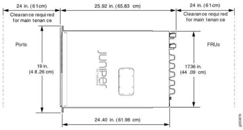 Juniper PTX10001 - PTX10001 Clearance Requirements for Airflow and Hardware Maintenance - 1