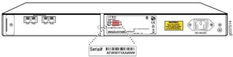 Juniper SRX240H2 - SRX240 Services Gateway Chassis Serial Number and Agency Labels - 1