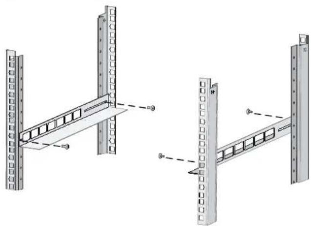 HP 870 - Installing the device by using front mounting brackets and slide rails - 1