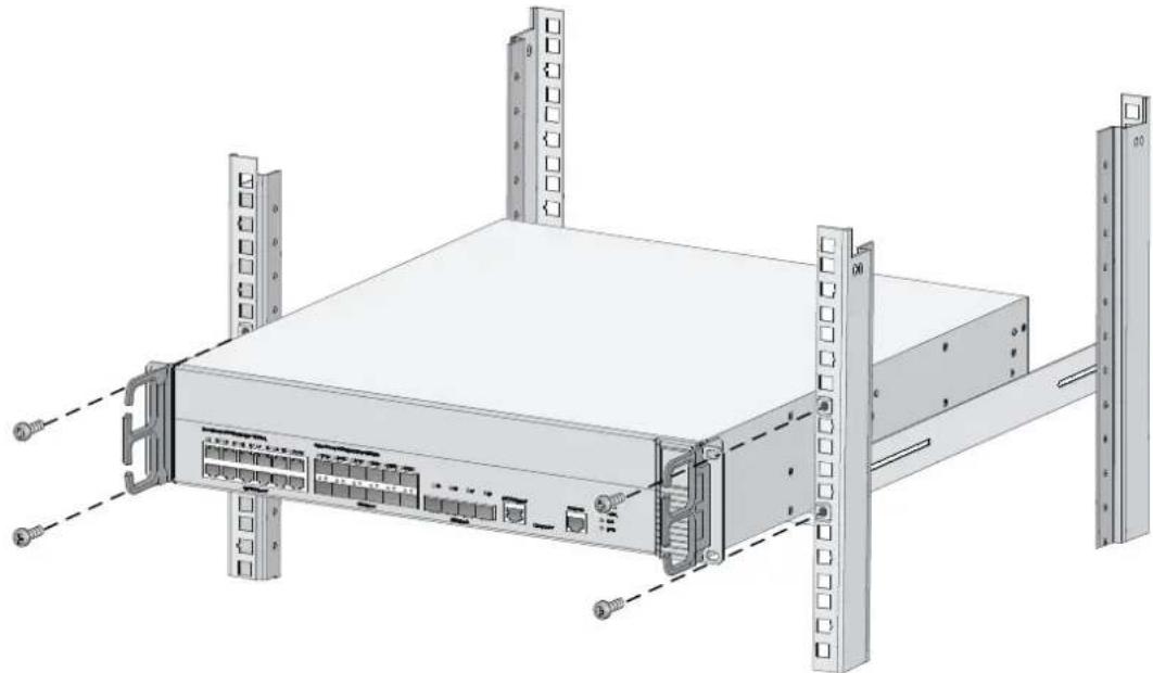HP 870 - Installing the device by using front mounting brackets and a rack shelf - 2