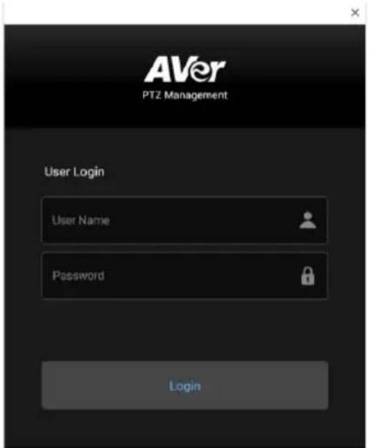AVer PTZ Management User Login User Name Password Login