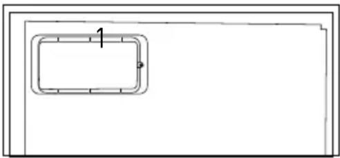 Simple line drawing of a rectangular frame with a numbered label '1' and an arrow, no text or symbols present.