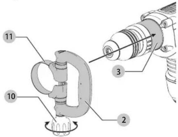 DEWALT D25892 - Como Montar a Empunhadura Auxiliar Circular (Fig. B) - 1