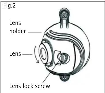 Fig.2 Lens holder Lens Lens lock screw