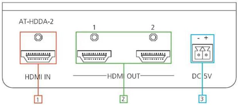 Atlona AT-HDDA-2 - Back Panel - 1