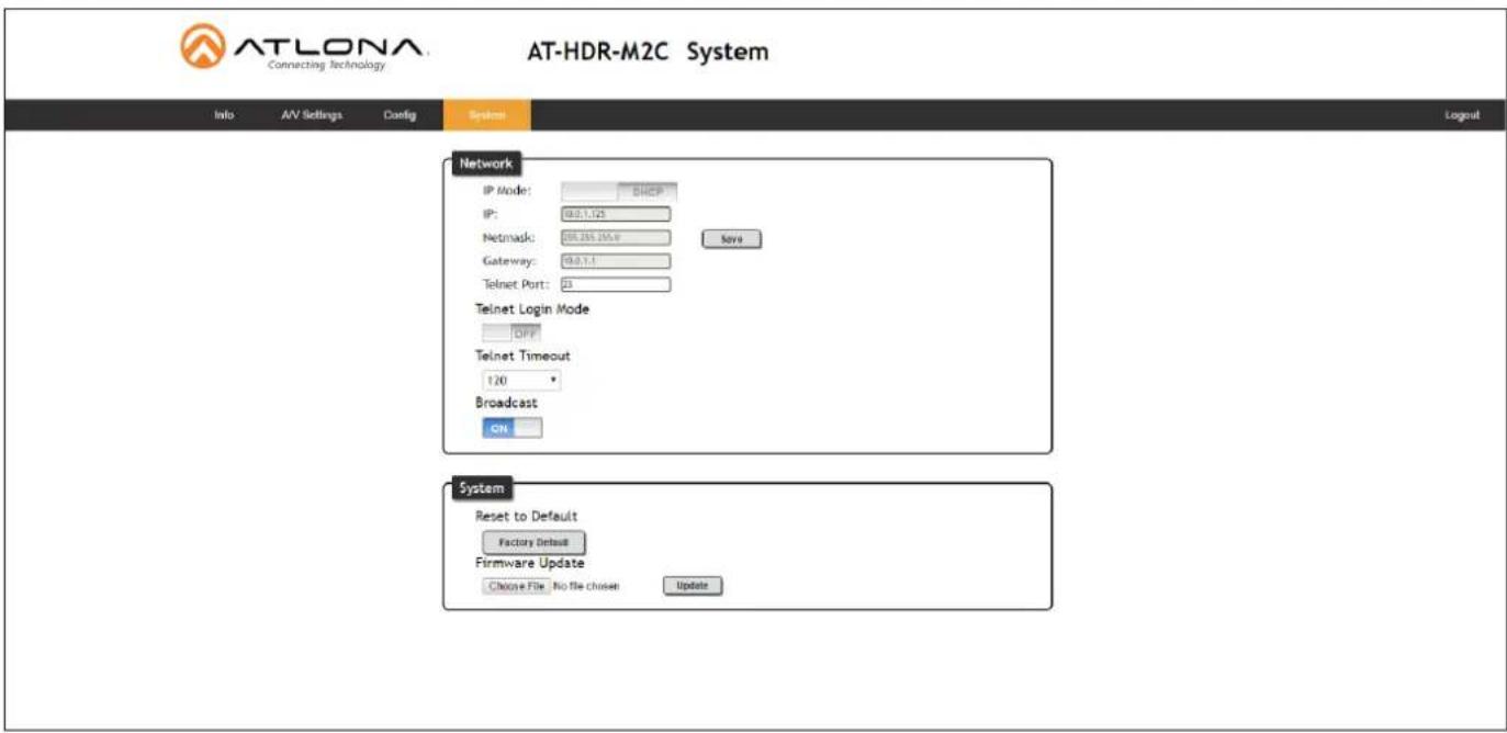 Atlona AT-HDR-M2C - System page - 1