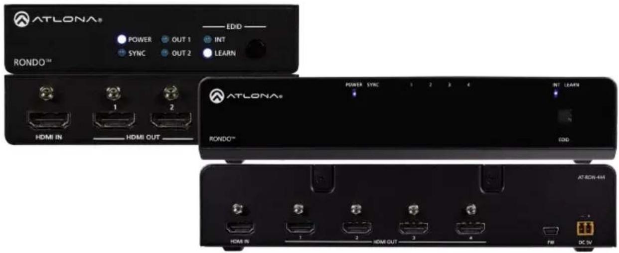 Atlona AT-RON-442 - 4K HDR Two / Four-Output HDMI Distribution Amplifier - 1