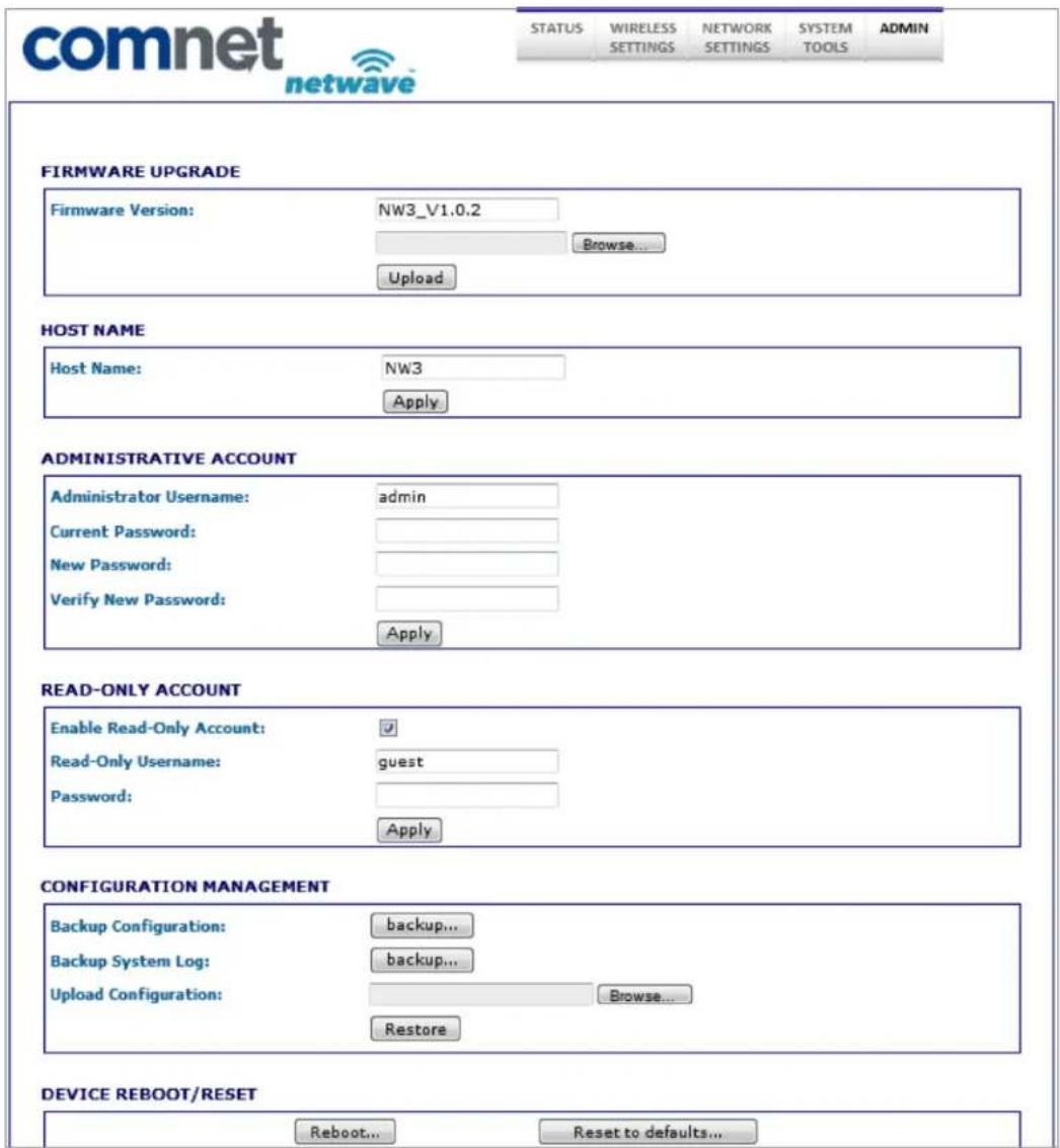 ComNet NetWave NW1 - ADMIN Page - Client or Access Point - 1