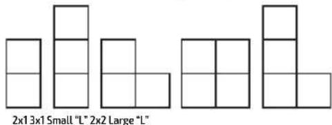 2x1 3x1 Small "L" 2x2 Large "L"