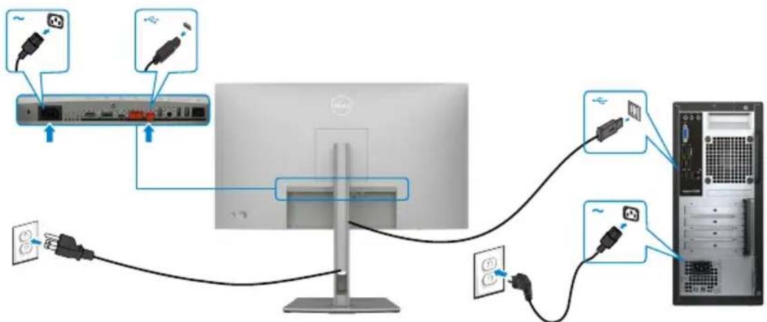 DELL UltraSharp U2722D - USB-C-Kabel anschließen (A zu C) - 1