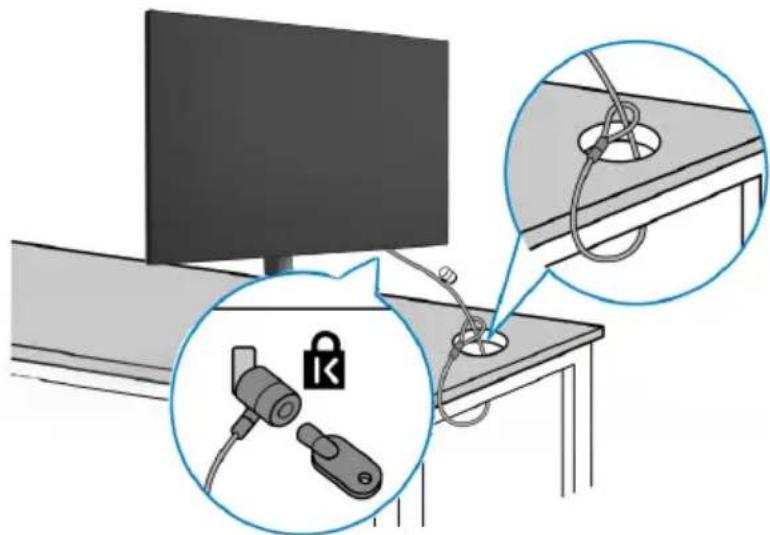 DELL UltraSharp U2722D - Monitor mit Kensington-Schloss sichern (Optional) - 1