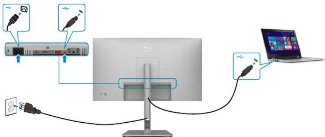 DELL UltraSharp U2722D - USB-C-Kabel anschließen (C zu C) (Optional) - 1