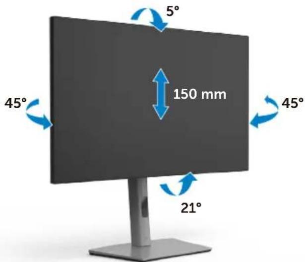 DELL UltraSharp U2722D - Neigen, schwenken und Höhe verstellen - 1